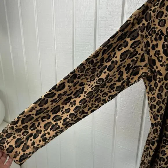 DKNY Women Long Sleeve Cheetah T-shirt Top Cotton Brown Mobwife Y2K Size XL - Picture 2 of 8